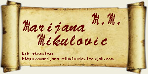 Marijana Mikulović vizit kartica